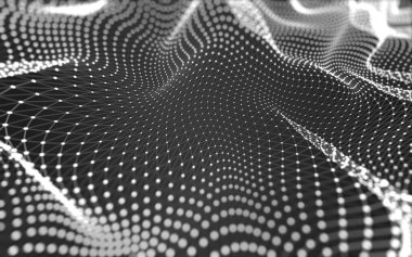 Soyut arkaplan. Çokgen şekilli molekül teknolojisi, noktaları ve çizgileri birleştiriyor. Bağlantı yapısı. Büyük veri görselleştirmesi. 