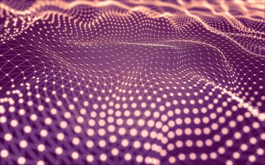 Soyut arkaplan. Çokgen şekilli molekül teknolojisi, noktaları ve çizgileri birleştiriyor. Bağlantı yapısı. Büyük veri görselleştirmesi.