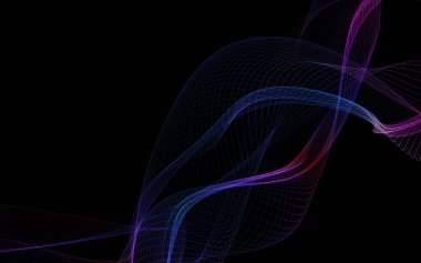 Parlayan soyut dalgalar ve soyut arkaplan ile koyu soyut arkaplan
