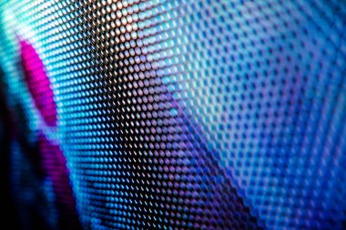 Yakın plan LED bulanık ekran. LED yumuşak odak arkaplanı. Tasarım için soyut arkaplan ideali.