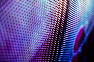 Yakın plan LED bulanık ekran. LED yumuşak odak arkaplanı. Tasarım için soyut arkaplan ideali.