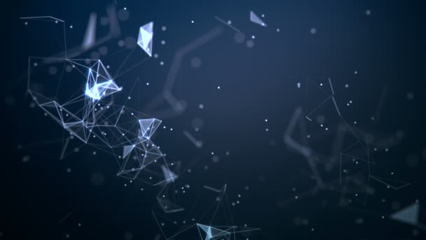 Latar Belakang Abstrak Teknologi Molekul Dengan Bentuk Poligonal Menghubungkan Titik — Stok Video