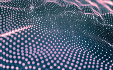 Soyut arkaplan. Çokgen şekilli molekül teknolojisi, noktaları ve çizgileri birleştiriyor. Bağlantı yapısı. Büyük veri görselleştirmesi.