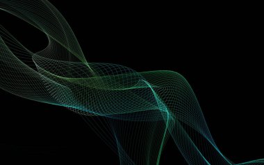 Parlayan soyut dalgalar ve soyut arkaplan ile koyu soyut arkaplan