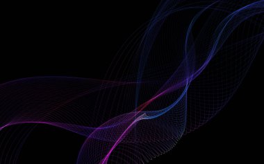Parlayan soyut dalgalar ve soyut arkaplan ile koyu soyut arkaplan