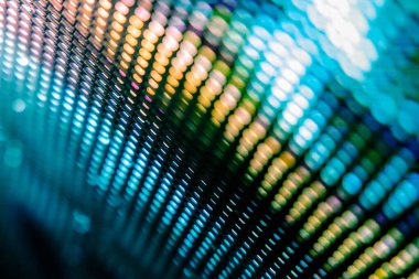 Yakın plan LED bulanık ekran. LED yumuşak odak arkaplanı. Tasarım için soyut arkaplan ideali.