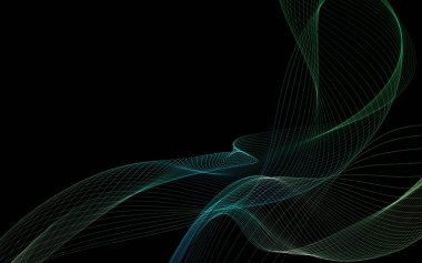 Parlayan soyut dalgalar ve soyut arkaplan ile koyu soyut arkaplan