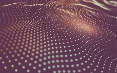 Soyut arkaplan. Çokgen şekilli molekül teknolojisi, noktaları ve çizgileri birleştiriyor. Bağlantı yapısı. Büyük veri görselleştirmesi.