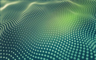 Soyut arkaplan. Çokgen şekilli molekül teknolojisi, noktaları ve çizgileri birleştiriyor. Bağlantı yapısı. Büyük veri görselleştirmesi.