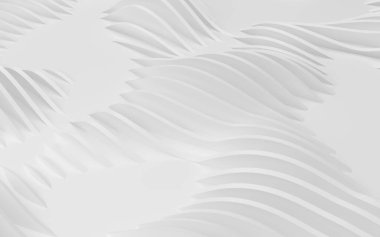 Soyut Eğri Şekiller. Beyaz Dairesel Arkaplan. Soyut arkaplan. 3d illüstrasyon