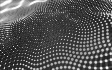 Soyut arkaplan. Çokgen şekilli molekül teknolojisi, noktaları ve çizgileri birleştiriyor. Bağlantı yapısı. Büyük veri görselleştirmesi. 