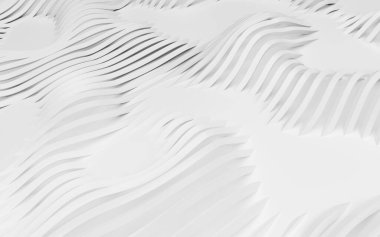 Soyut Eğri Şekiller. Beyaz Dairesel Arkaplan. Soyut arkaplan. 3d illüstrasyon