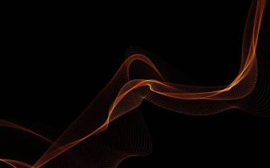 Parlayan soyut dalgalar ve soyut arkaplan ile koyu soyut arkaplan