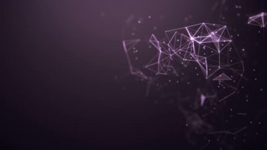 Soyut arkaplan. Çokgen şekilli molekül teknolojisi, noktaları ve çizgileri birleştiriyor. Bağlantı yapısı. Büyük veri görselleştirmesi. 