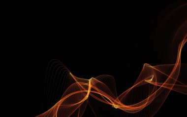 Parlayan soyut dalgalar ve soyut arkaplan ile koyu soyut arkaplan