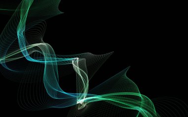 Parlayan soyut dalgalar ve soyut arkaplan ile koyu soyut arkaplan