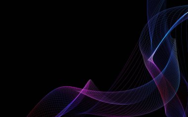 Parlayan soyut dalgalar ve soyut arkaplan ile koyu soyut arkaplan