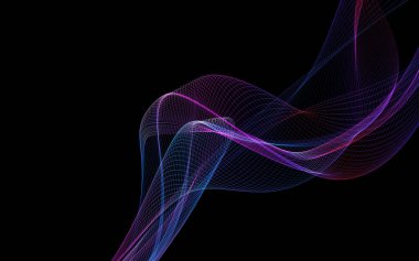Parlayan soyut dalgalar ve soyut arkaplan ile koyu soyut arkaplan