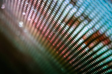 Yakın plan LED bulanık ekran. LED yumuşak odak arkaplanı. Tasarım için soyut arkaplan ideali.