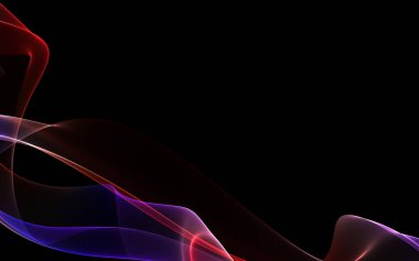 Parlayan soyut dalgalar ve soyut arkaplan ile koyu soyut arkaplan