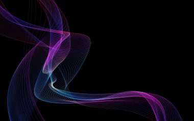 Parlayan soyut dalgalar ve soyut arkaplan ile koyu soyut arkaplan