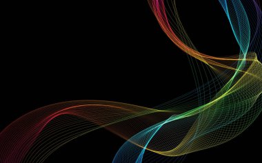 Parlayan soyut dalgalar ve soyut arkaplan ile koyu soyut arkaplan