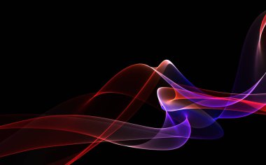 Parlayan soyut dalgalar ve soyut arkaplan ile koyu soyut arkaplan