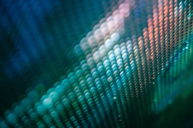 Yakın plan LED bulanık ekran. LED yumuşak odak arkaplanı. Tasarım için soyut arkaplan ideali.