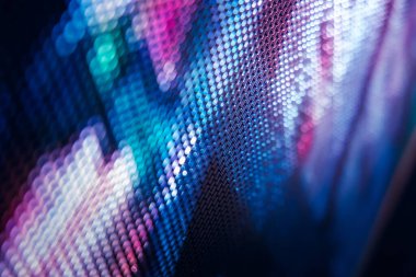 Yakın plan LED bulanık ekran. LED yumuşak odak arkaplanı. Tasarım için soyut arkaplan ideali.