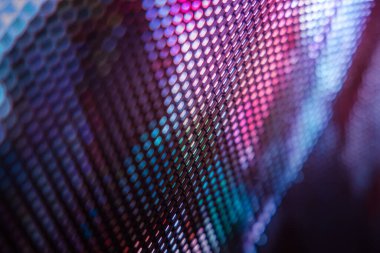 Yakın plan LED bulanık ekran. LED yumuşak odak arkaplanı. Tasarım için soyut arkaplan ideali.