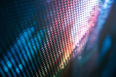 Yakın plan LED bulanık ekran. LED yumuşak odak arkaplanı. Tasarım için soyut arkaplan ideali.