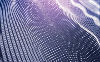 Soyut arkaplan. Çokgen şekilli molekül teknolojisi, noktaları ve çizgileri birleştiriyor. Bağlantı yapısı. Büyük veri görselleştirmesi.