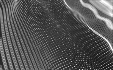 Soyut arkaplan. Çokgen şekilli molekül teknolojisi, noktaları ve çizgileri birleştiriyor. Bağlantı yapısı. Büyük veri görselleştirmesi. 