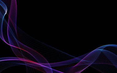 Parlayan soyut dalgalar ve soyut arkaplan ile koyu soyut arkaplan