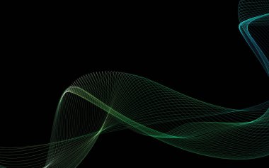 Parlayan soyut dalgalar ve soyut arkaplan ile koyu soyut arkaplan