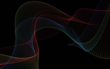 Parlayan soyut dalgalar ve soyut arkaplan ile koyu soyut arkaplan