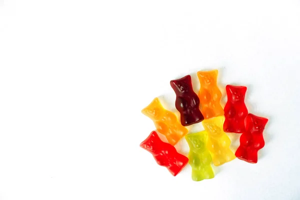 Jelly Bear Postava Želé Bílém Pozadí — Stock fotografie