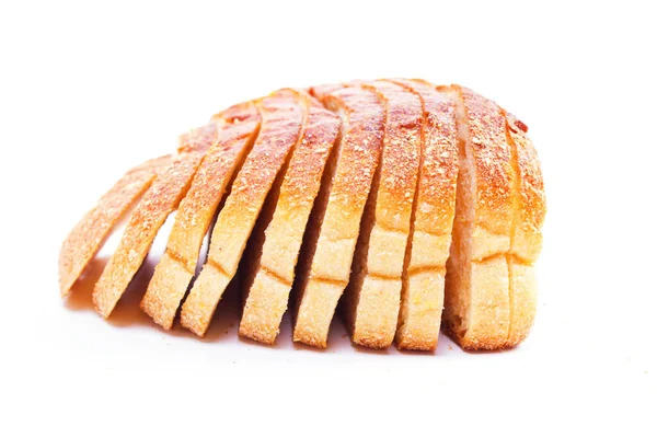 Chleb Krojony Białym Tle — Zdjęcie stockowe
