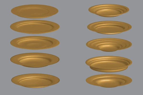 Дизайнеры комплектов золотой посуды — стоковый вектор