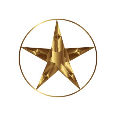 altın yıldız yuvarlak çerçeve işareti