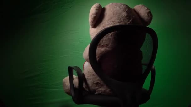 Медведь вращается в руке сердце с Днем Святого Валентина — стоковое видео