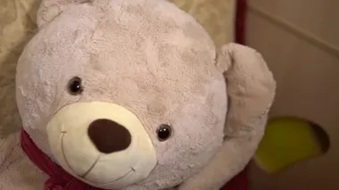 Oyuncak ayı rüya görür ve kulağını kafasının yakınında kaşır.