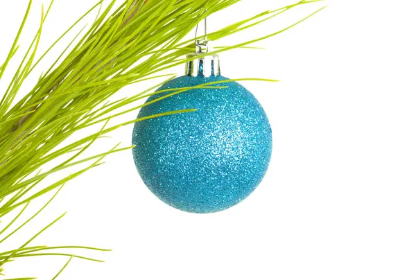 Fir Twig with Decorative Ball — Stock Photo, Image