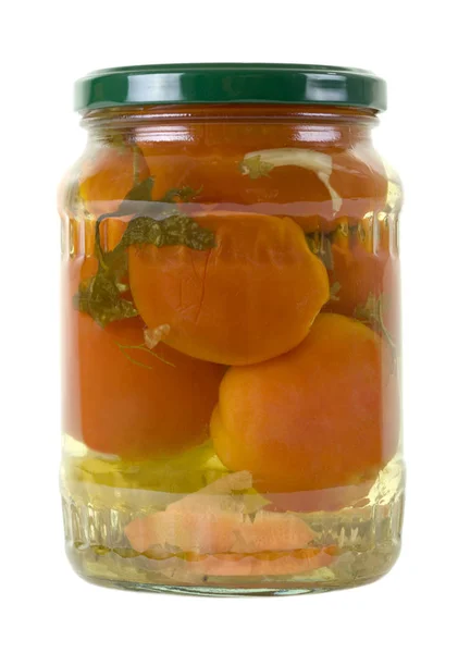 Jar dengan Pickled Tomatoes — Stok Foto