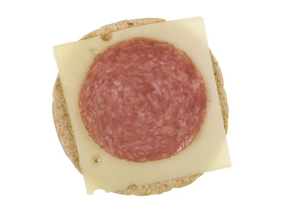 Salami and Cheese Sandwich — Stock Photo, Image