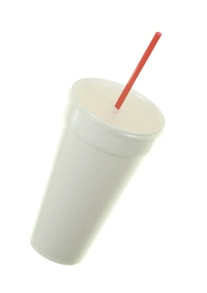 Plastic Cup and Straw — Stock Photo, Image