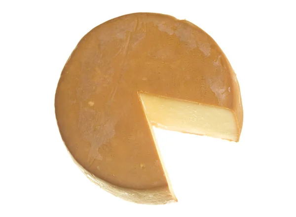 Eiche geräucherter Käse mit Segmentschnitt — Stockfoto