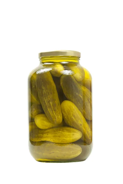 腌的黄瓜 jar — 图库照片