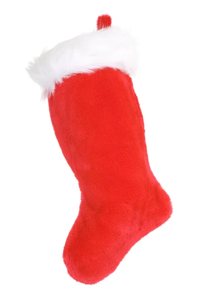 Czerwony i biały Świąteczna skarpeta — Zdjęcie stockowe
