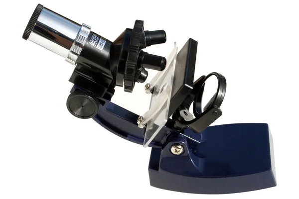 Mikroskop, üzerinde beyaz izole — Stok fotoğraf